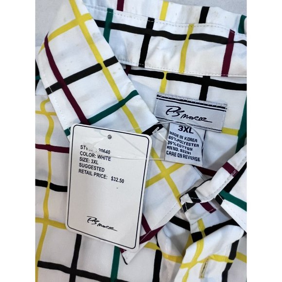 PJ Mark Checked Dress Short Sleeve Button Down 3XL Mens - Picture 6 of 12